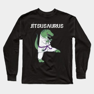 Funny Jujitsu T-Rex Jiu Jitsu Black Belt gifts Long Sleeve T-Shirt